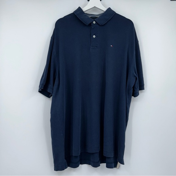 Tommy Hilfiger Navy Polo Shirt 100% Cotton with Logo Size XXL - Picture 1 of 2